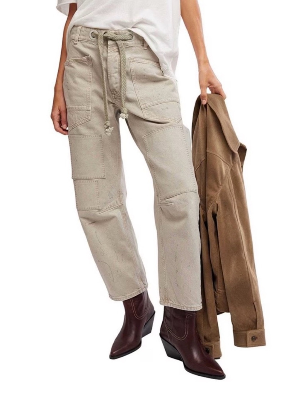 Free people Moxie barrel jeans 27s Jetty in light grey